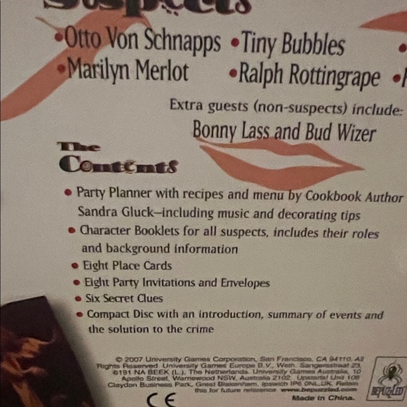 Murder Mystery Party Game Wine and Murder - Picture 3 of 6